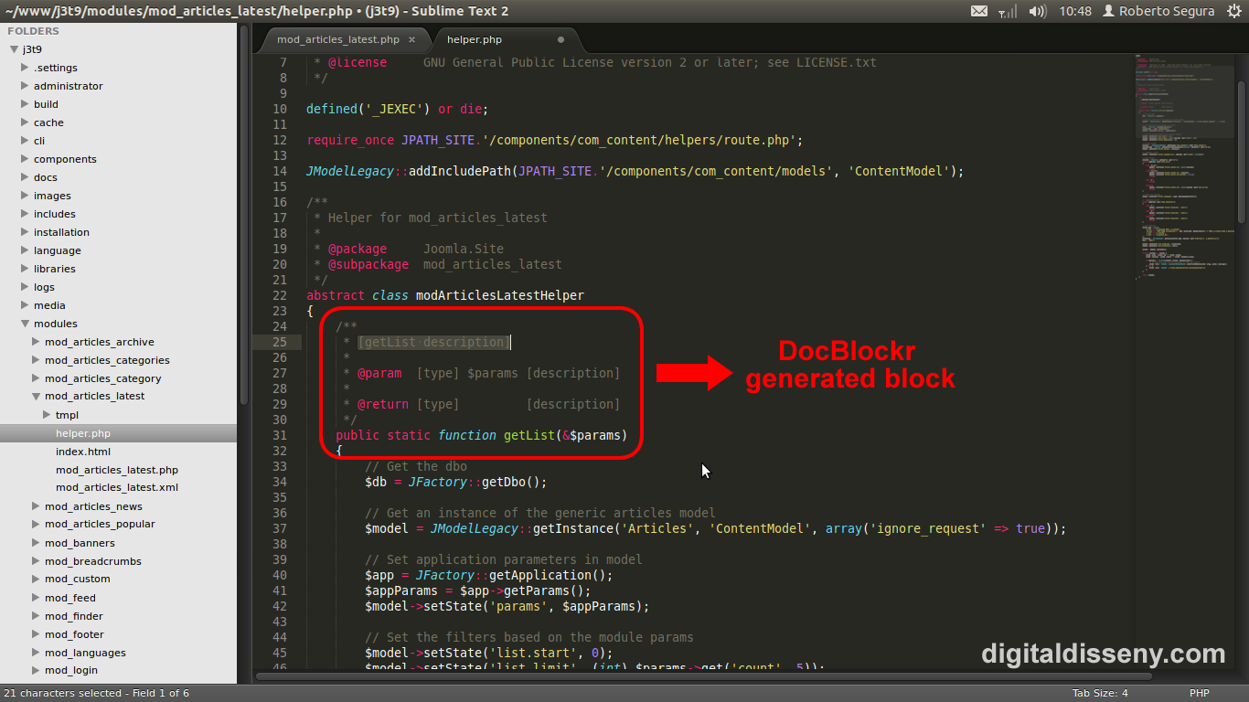 Sublime Text 2 DocBlockr package