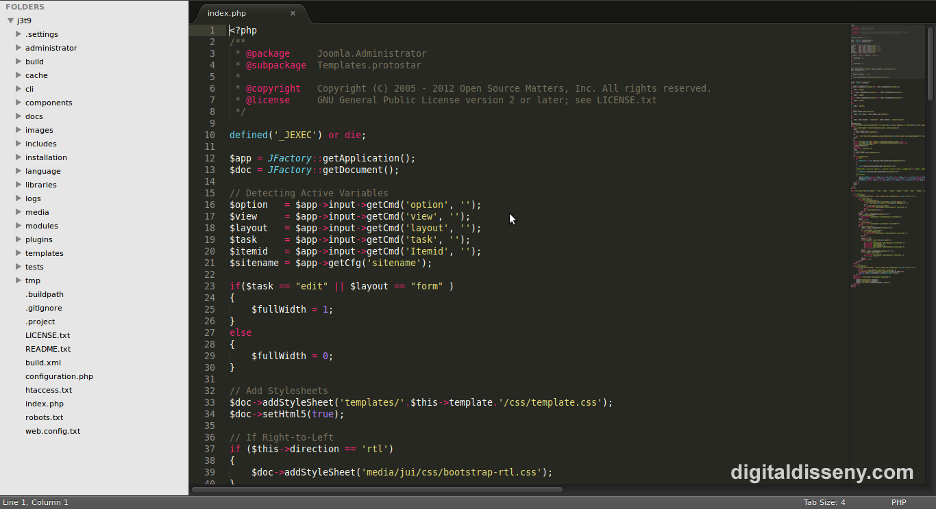 Sublime Text 2 for joomla