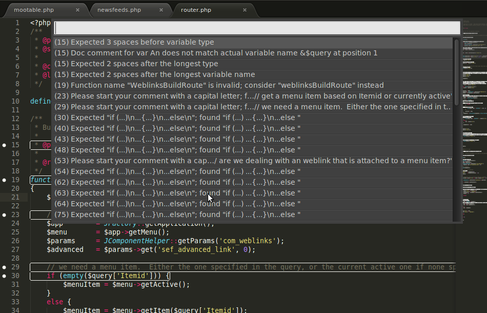 Standard Validation in Sublime Text 2